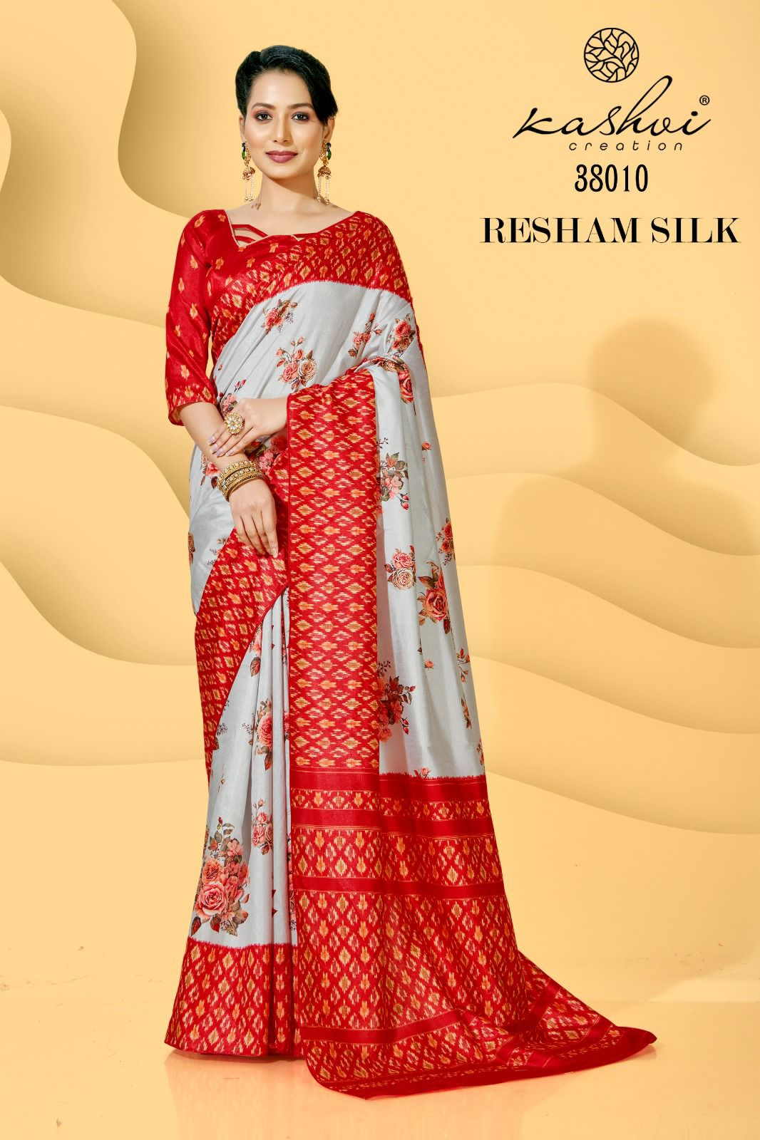 Kashvi Resham Silk 38001-38010 Wholesale Printed Sarees Catalog